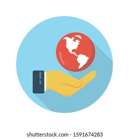 global vector flat color icon 