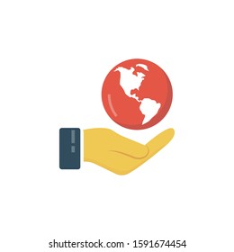 global vector flat color icon 