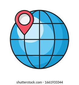 icono global de color plano vectorial 