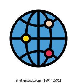 icono global de color plano vectorial 