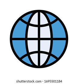 global vector flat color icon 