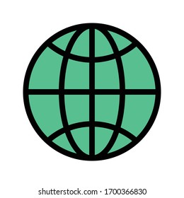 global vector flat color icon 