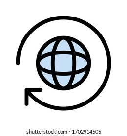 Flachfarbensymbol für globale Vektorillustration 