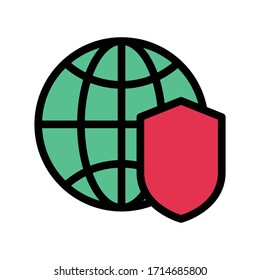 global vector flat color icon 