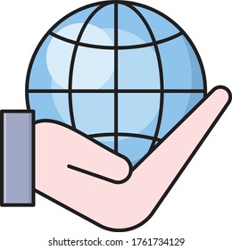 global vector flat color icon 