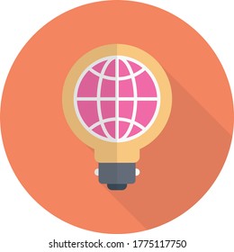 icono de color plano de vector global 