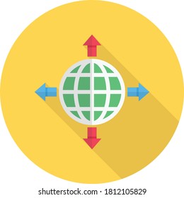 Globales Vektorflachfarbensymbol 