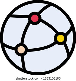 global vector flat color icon 