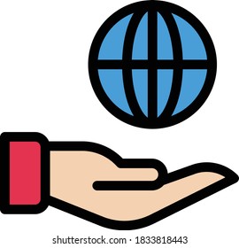 Globales Vektorflachfarbensymbol 
