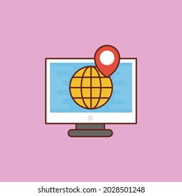 global vector flat color icon