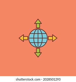 global vector flat color icon