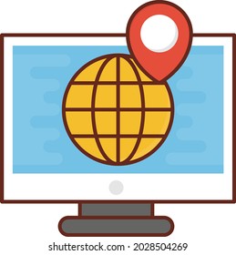 global vector flat color icon
