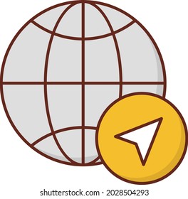 global vector flat color icon