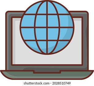 global vector flat color icon