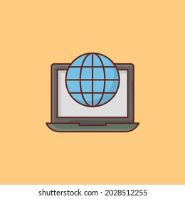 global vector flat color icon