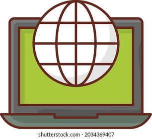 Globales Vektorflachfarbensymbol