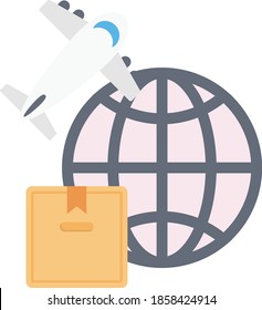 global vector flat colour icon