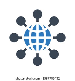global vector glyph color icon 