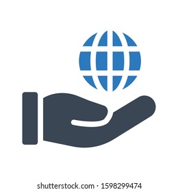 global vector glyph color icon 