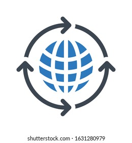 global vector glyph color icon 