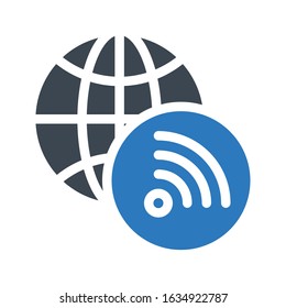 global vector glyph  color icon  