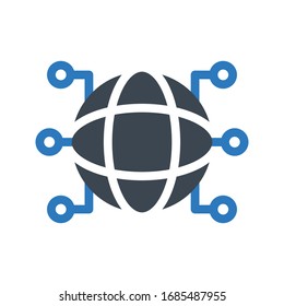 icono de color de glifo vector global 