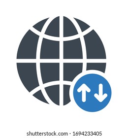 global vector glyph color icon 