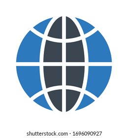 global vector glyph color icon 