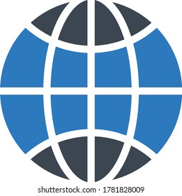 global vector glyph color icon 