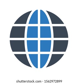 global  vector glyph colour icon 