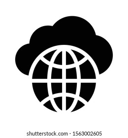 global vector glyph flat icon 