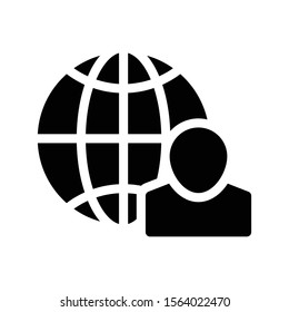 global vector glyph flat icon