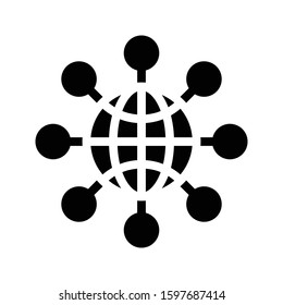 global vector glyph flat icon 