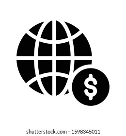 global vector glyph flat icon 