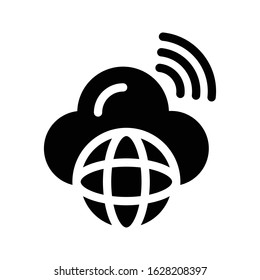 global vector glyph flat icon 