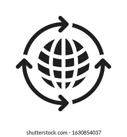 global vector glyph flat icon 