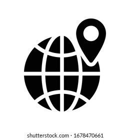 global vector glyph flat icon 
