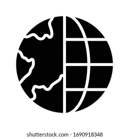 icono plano de glifo vector global 