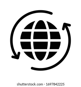global vector glyph  flat icon 