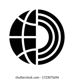 icono plano de glifo vector global 