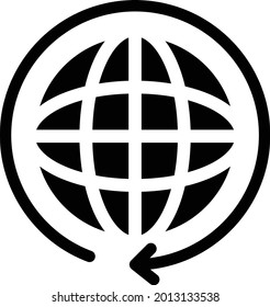 global vector glyph flat icon