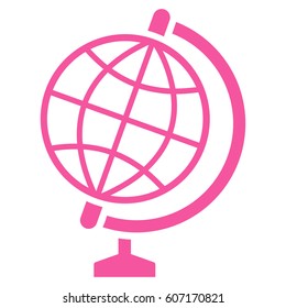 Global vector icon. Flat pink symbol. Pictogram is isolated on a white background. Designed for web and software interfaces.