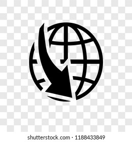 Global vector icon isolated on transparent background, Global transparency logo concept