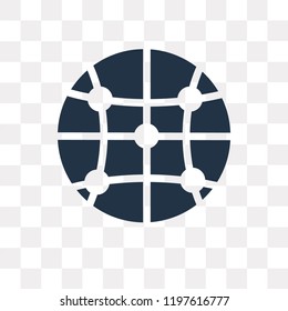 Global vector icon isolated on transparent background, Global transparency concept can be used web and mobile