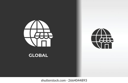 Ilustración De Símbolo Aislado De Vector Global, Icono O Logotipo