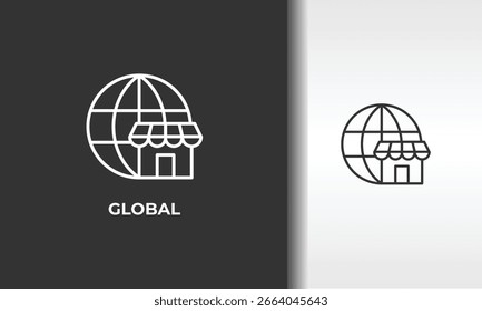 Ilustración De Símbolo Aislado De Vector Global, Icono O Logotipo