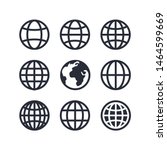 Global vector icon set, globe icon symbol set, Web icon set vector. website, homepage icon set, mobile app
