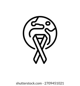 Icono mundial del Vector del mundo, ideal para viajes, la tierra y temas internacionales