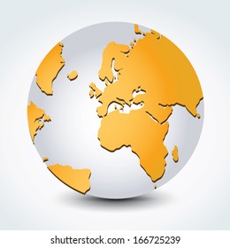 Global, Vector illustration of Global map in Africa, Middle East and European continents view.
