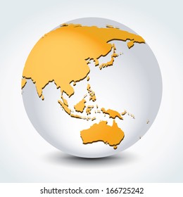 Global, Vector illustration of Global map in Asian continent view.